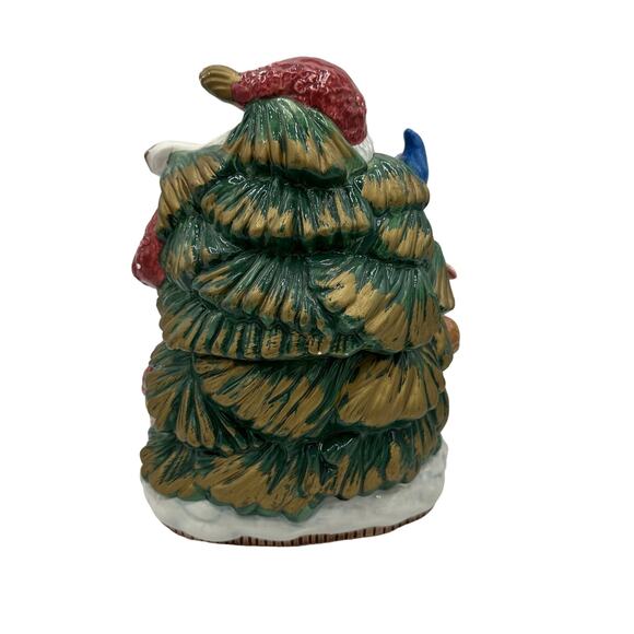 Vintage 1996 Fitz & Floyd Forest Festival Santa Claus Cookie Jar 10" Omnibus - Picture 3 of 10
